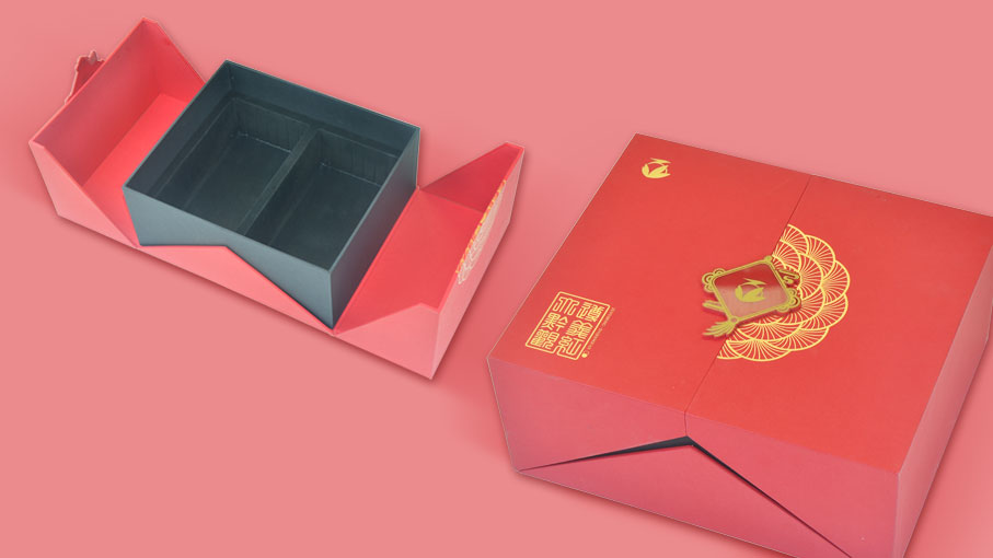 Special shaped gold and silver card paper double open box gift box